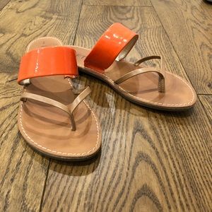 LOFT sandals! Worn once! Super cute orange!